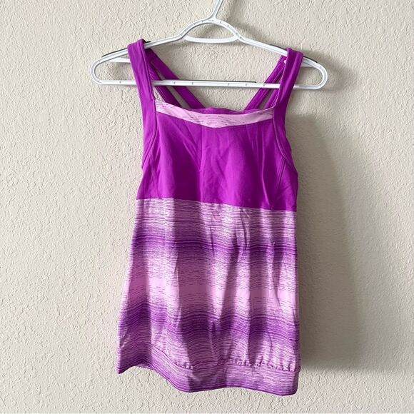 Athleta Criss Cross Back Tank Built-In Sports Bra Women's Purple Size S - Picture 1 of 8